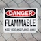 Signmission Flammable Keep Heat and Flames Away Danger Sign, Plastic, 10in W x 7in L, 2PK OS-2PACK-DS-P-710-L-19367 - alternate 4